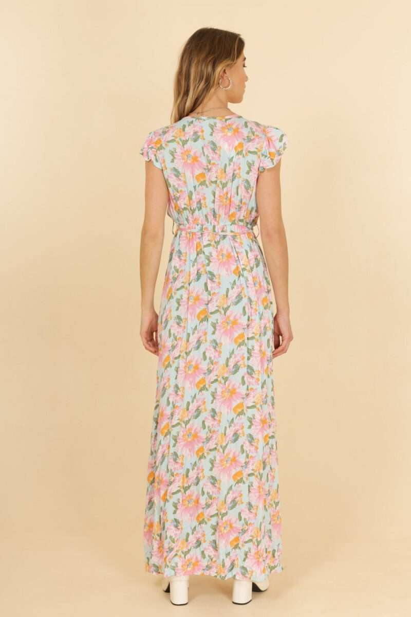 Longue Robe Fluide Couleur Ciel Style Boheme Chic Ideale Ete 1