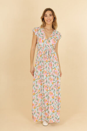 Longue Robe Fluide Couleur Ciel Style Boheme Chic Ideale Ete 3