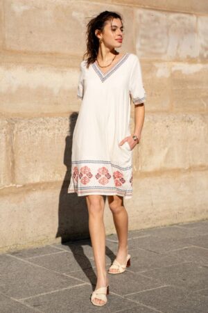 Robe Ete Femme Style Boheme Coton Leger Et Confortable 4