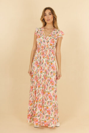 Robe Longue Femme Style Boheme Couleur Creme Elegante Et Confortable Ete 3