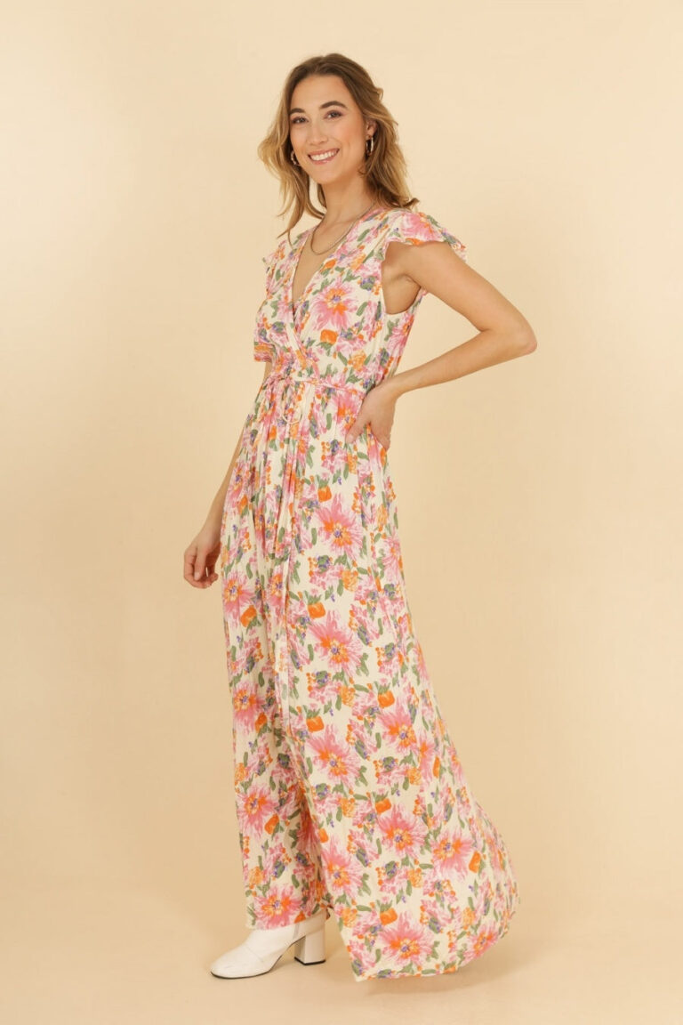 Robe Longue Femme Style Boheme Couleur Creme Elegante Et Confortable Ete