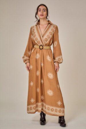 Robe Longue Fluide Style Boheme Chic Manches Longues Femme Elegante 4
