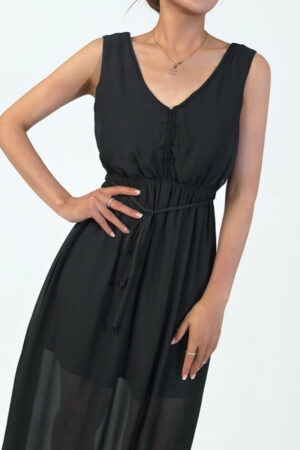 Robe Longue Noire Style Boheme Chic Elegante Ideale Soiree Cocktail 2