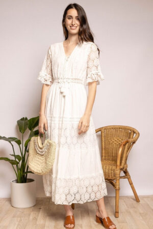 Robe Longue Style Boheme Et Champetre Ivoire Ideale Mariage Ete Et Ceremonie 3