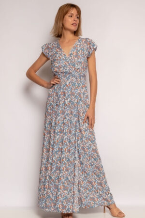 Robe Longue Style Boheme Imprime Floral Elegante Mariage Ceremonie Ete 3